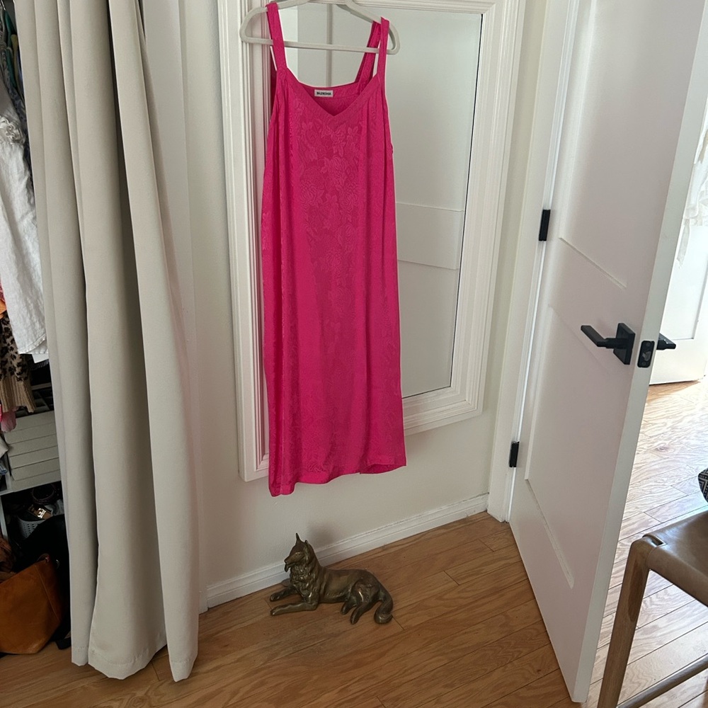 Balenciaga Hot Pink Floral Dress